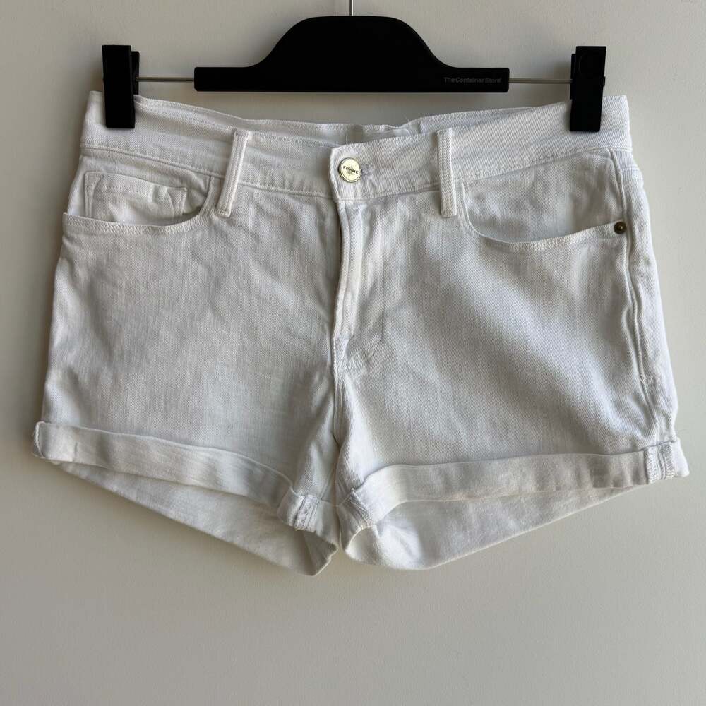 FRAME Le Cutoff White Denim Shorts Size 27